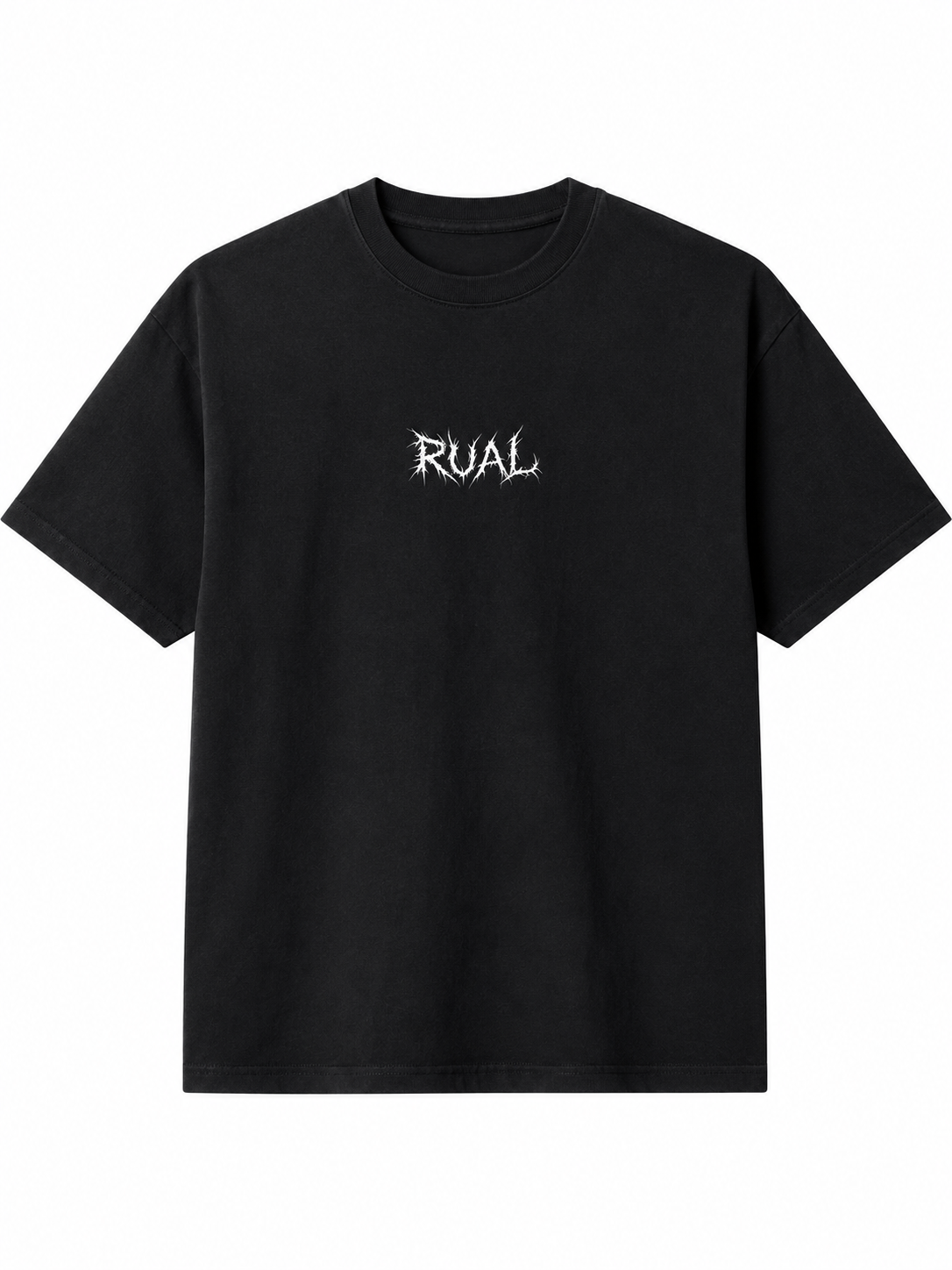 Oversized schwarzes Rave-Herz-T-Shirt